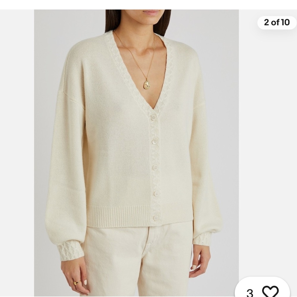 PAIGE Lysethia Cashmere Cardigan - Ivory - Size Small